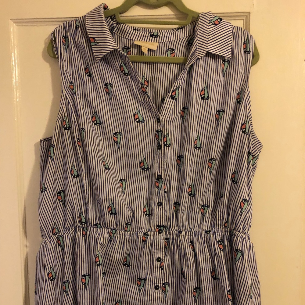 REPOSH! ModCloth sailboat striped button up blouse